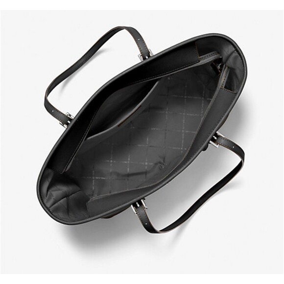 Michael Kors Black,  Logo ,Saffiano  Leather Jet Set Top Zip Tote , NWT - Picture 2 of 11